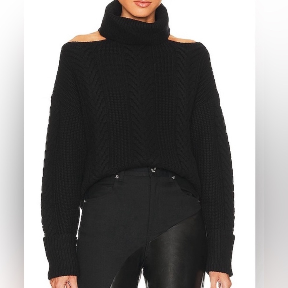 Paige Sweaters Paige Lorilee Cold Shoulder Turtleneck Wool Blend Sweater Women's